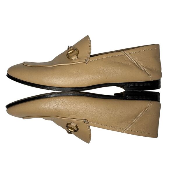 Gucci Brixton Horsebit Loafers EU 35.5 US 5.5 Wheat Beige Leather Slip On Flats - Picture 5 of 10